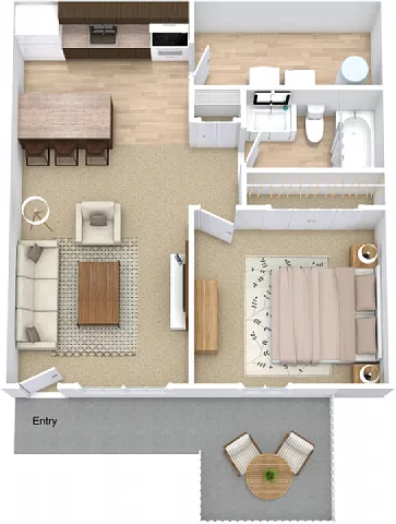 Floor plan One Bedroom / One Bath
