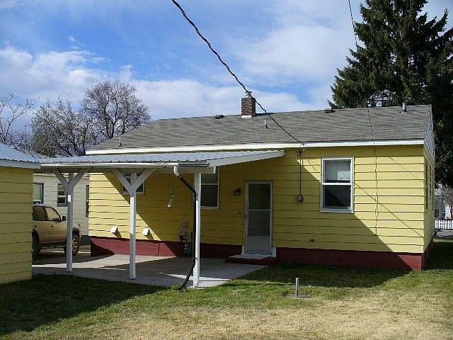 Patio and edge of garage