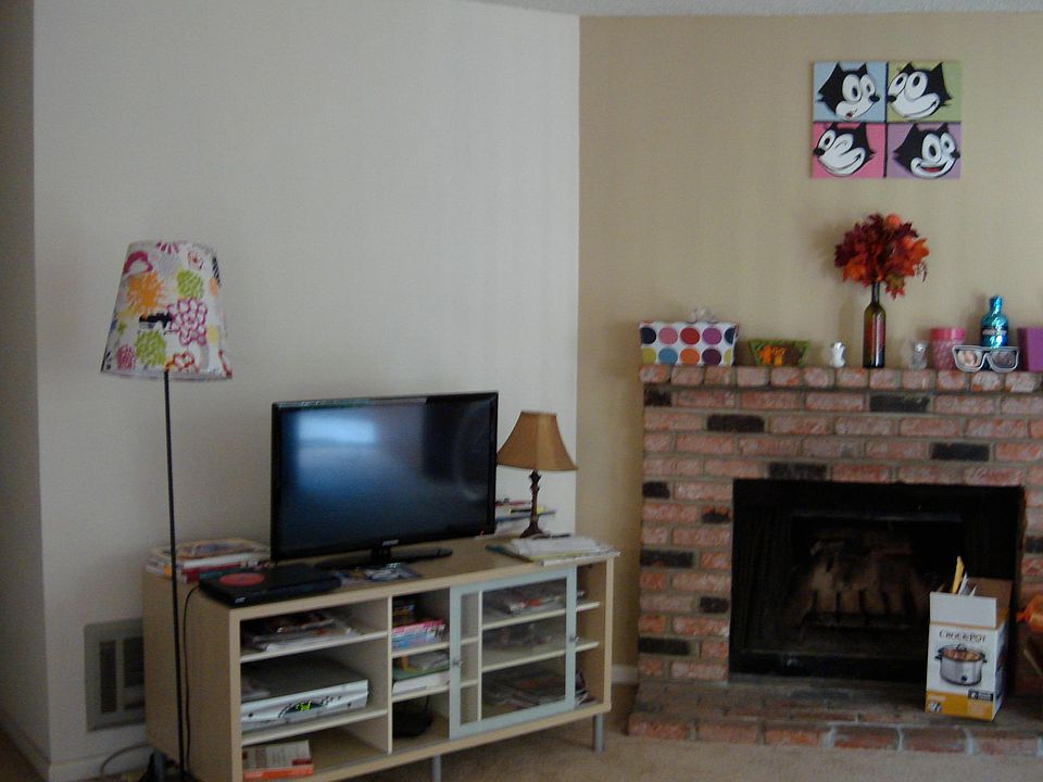 Living Room with wood burning fireplace