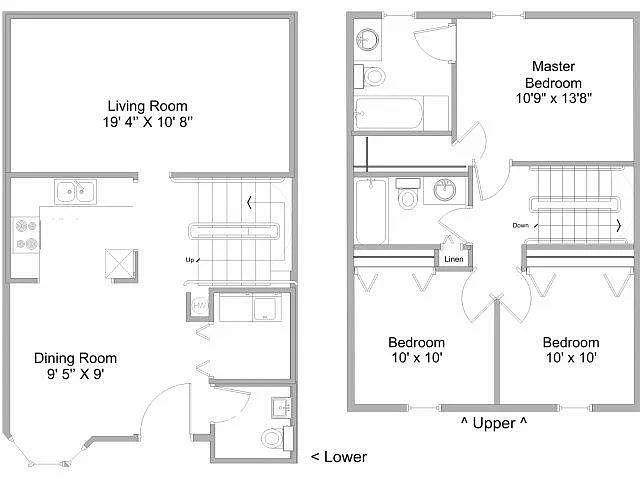 Floor plan 3 Bedroom Townhome