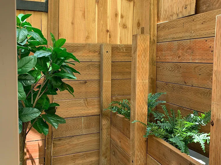 Privat south-end patio 5 x 20'