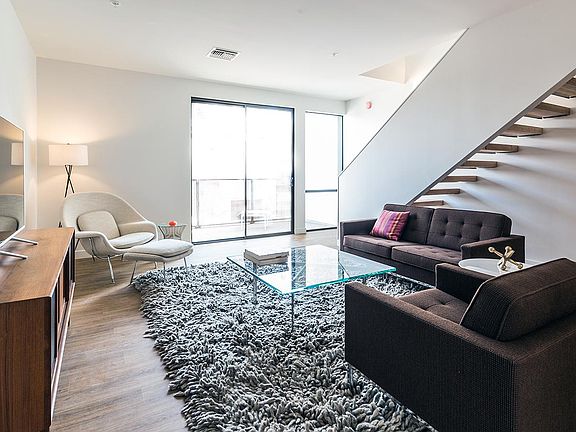 Living space looking toward balcony