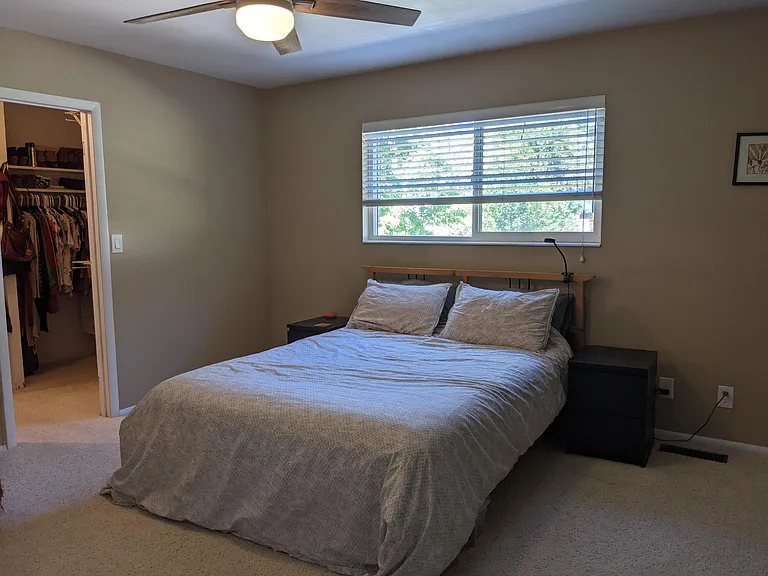 Master bedroom with walk-in closet