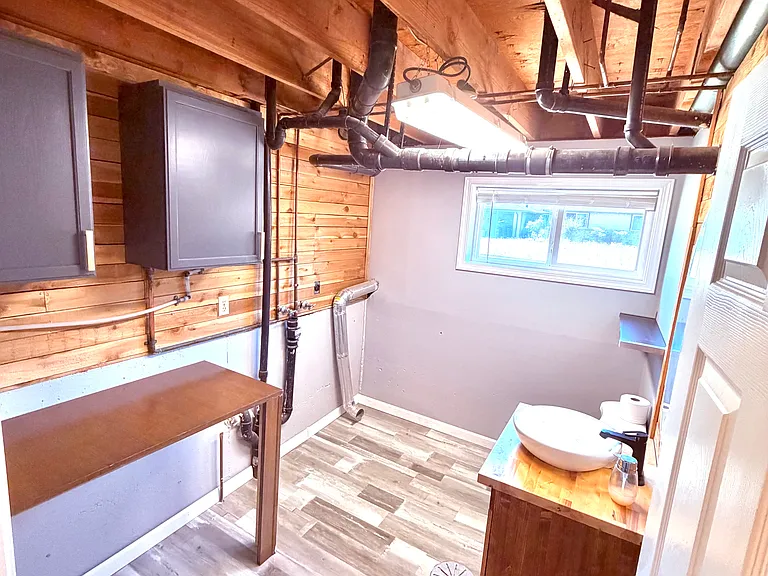 Downstairs bathroom and laundry room
