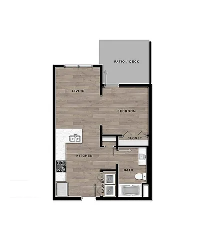 Floor plan Dogwood Open 1-Bedroom