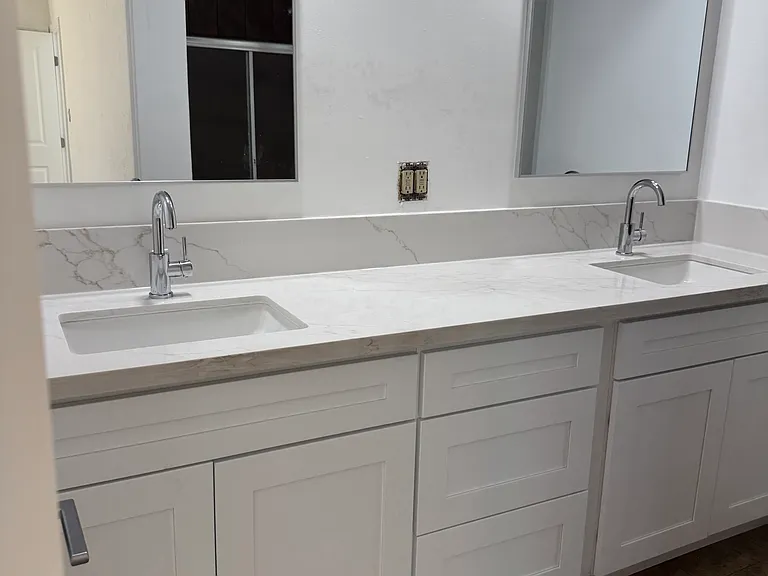 New cabinets, sunk, mirtoe