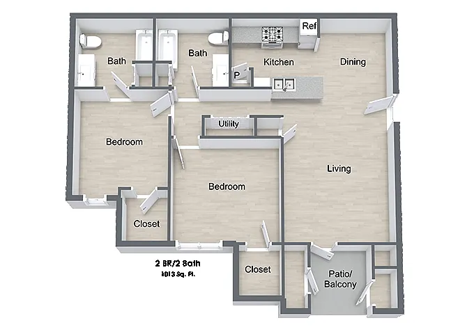 Floor plan Two Bedrooms