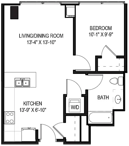 Floor plan 1 Bed/1 Bath-04