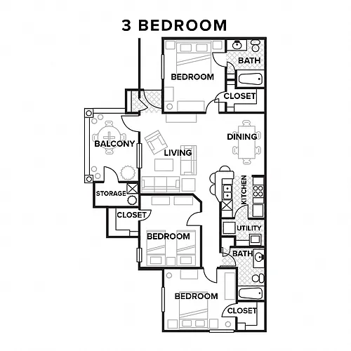 Floor plan 3 Bedroom