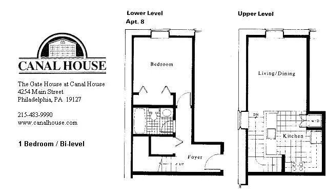 Floor plan ONE BEDROOM BI LEVEL GH8