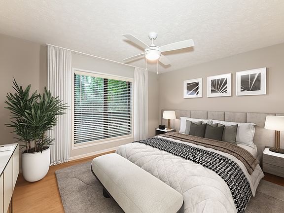 Bedroom with large windows