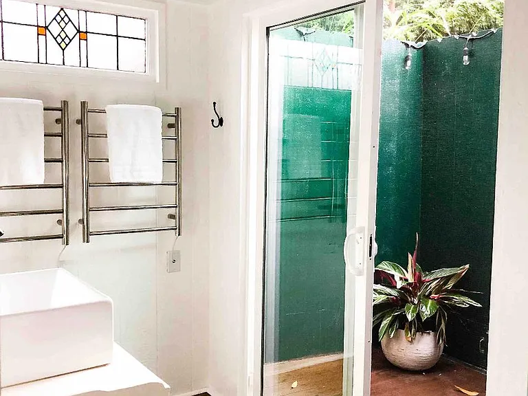 Entrance to outdoor shower