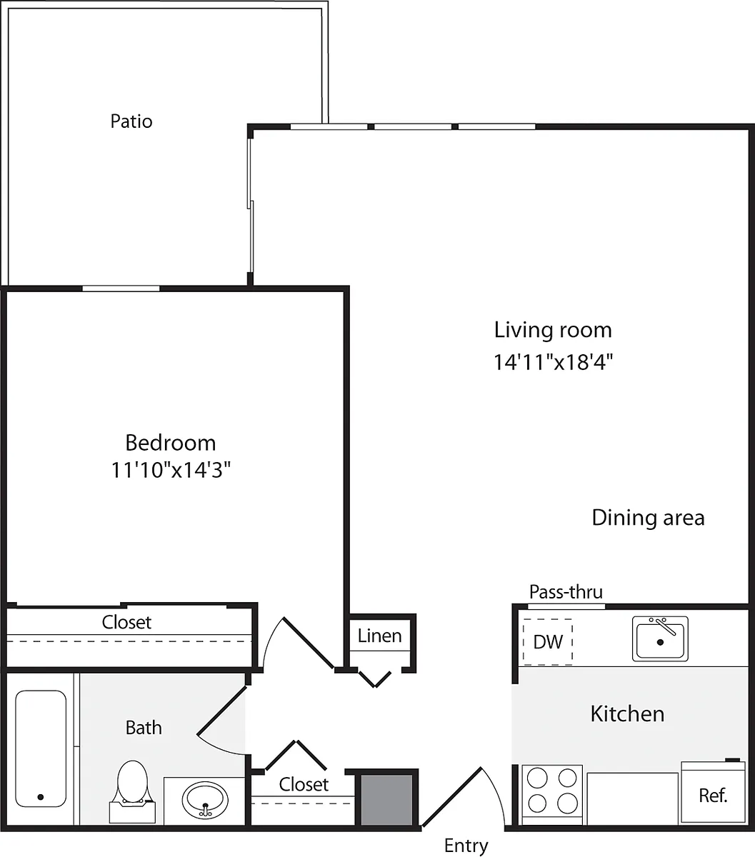 Floor plan 1 Bedroom N
