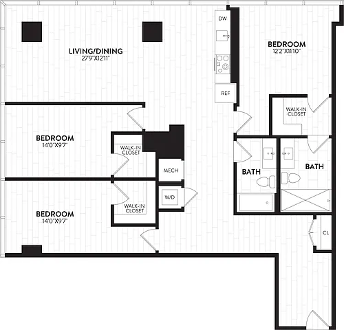 Floor plan 3 Bed-2 Bath-3N Alchemy