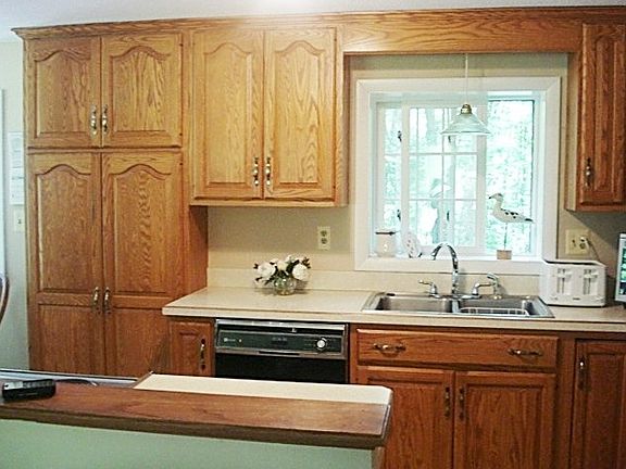 Bright Kitchen with Oak Cabinets