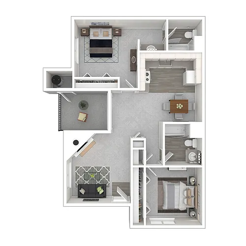 Floor plan 2 Bed 2 Bath