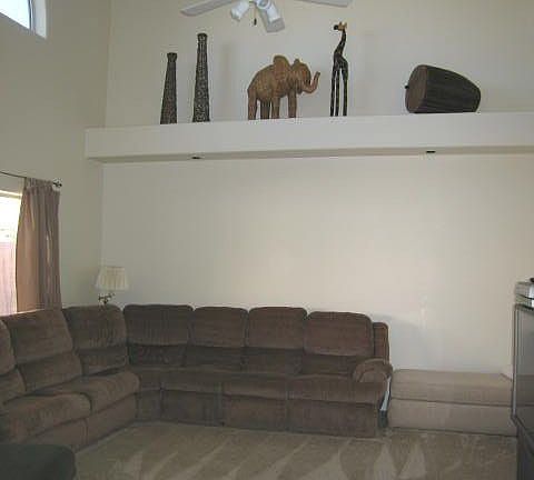 Large Family room looks out at back.