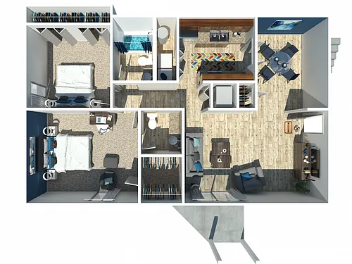 Floor plan 2 Bedroom 1.5 Bath