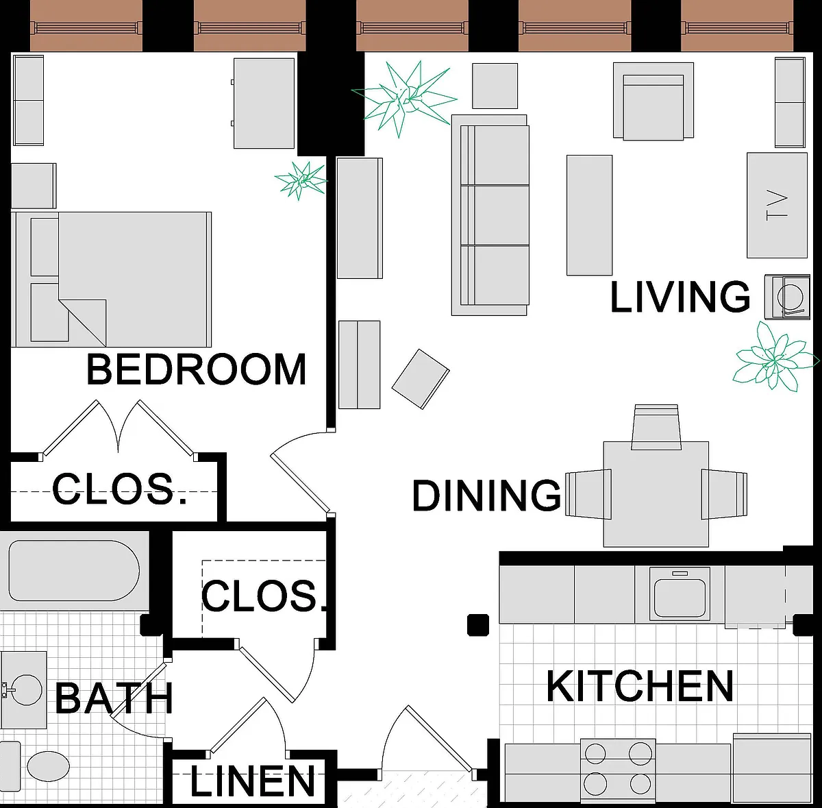 Floor plan 1-Bedroom