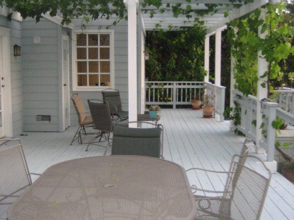 Deck with grape arbor
