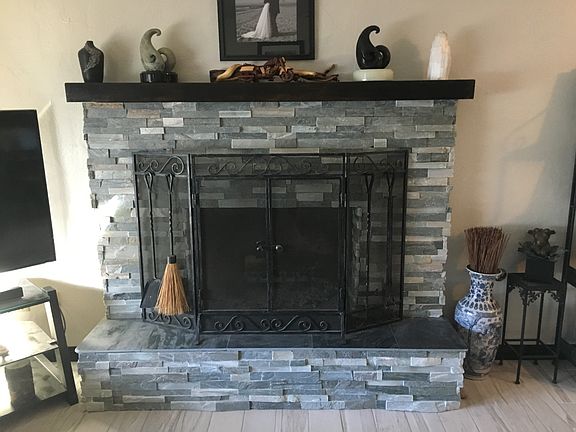 Wood fireplace with gas 