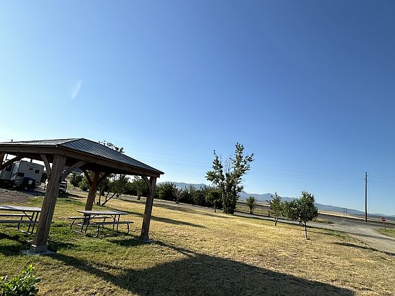 Covered tables and picnic area under gazebo