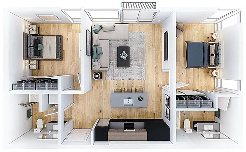 Floor plan 2 Bedroom B