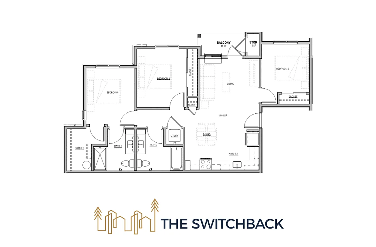 Floor plan Three Bedroom