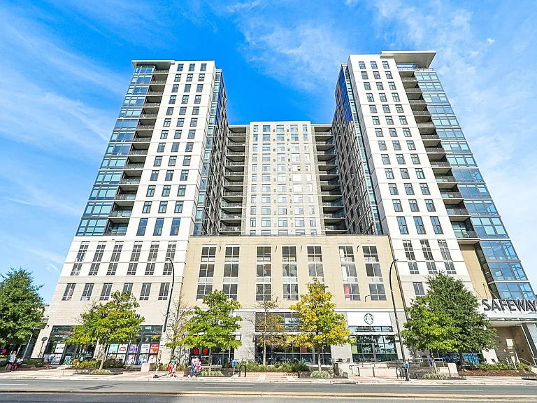 a view of the Arrive Wheaton hi-rise building