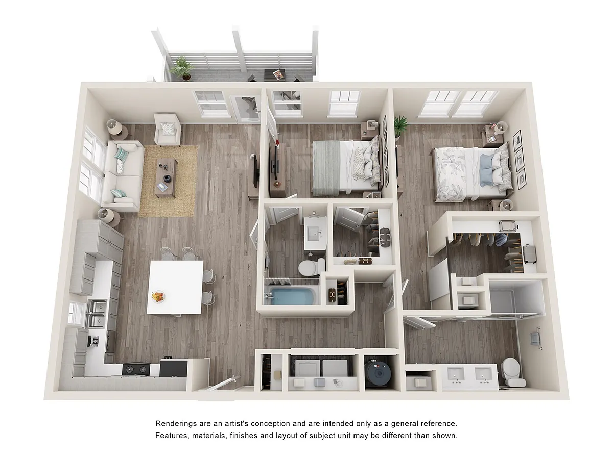 Floor plan 2 Bed Oak Large