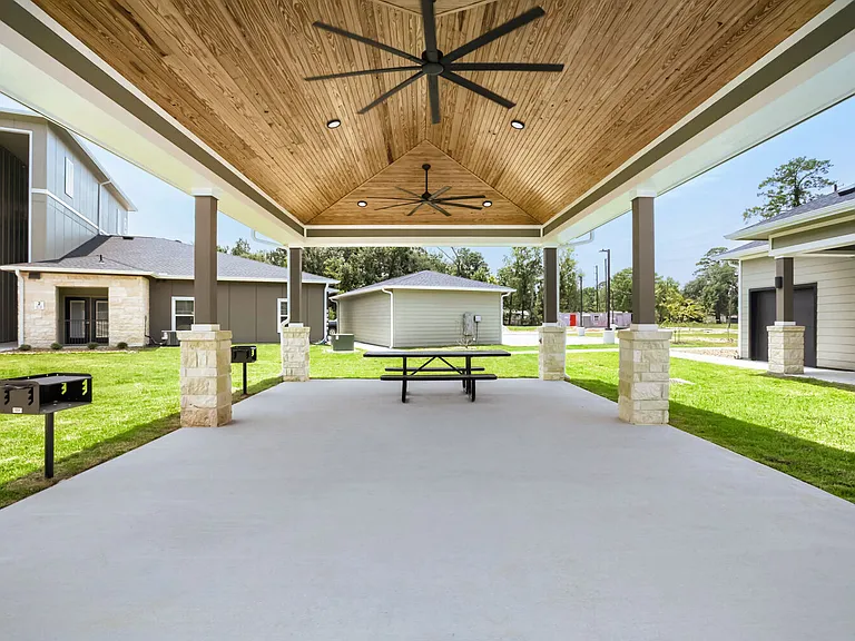 outdoor seating area with grills