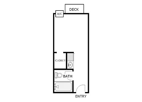 Floor plan Efficiency 1 Bath