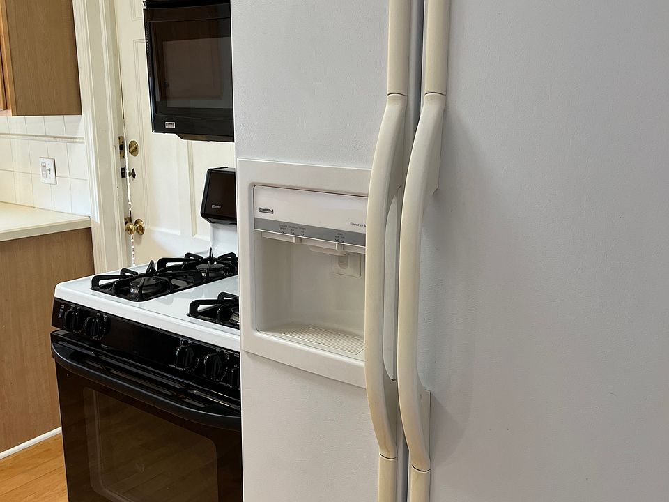 Gas stove and side-by-side refrigerator