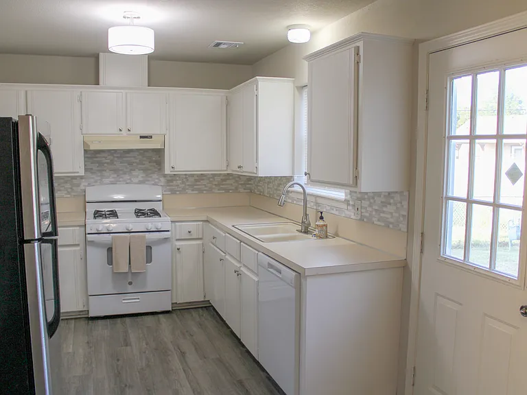 Kitchen with backyard access