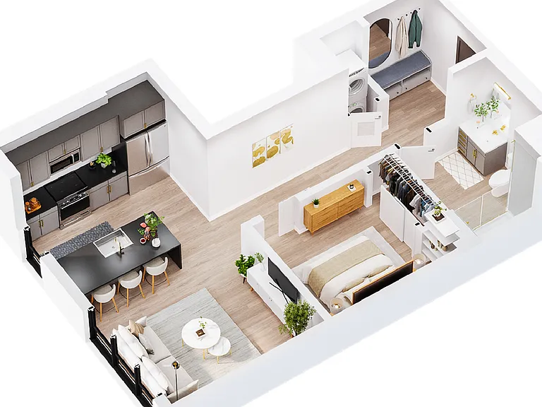 3D Onyx - One Bedroom Floor Plan - Salt Lake City, UT 3D Onyx - One Bedroom Floor Plan - Salt Lake City, UT