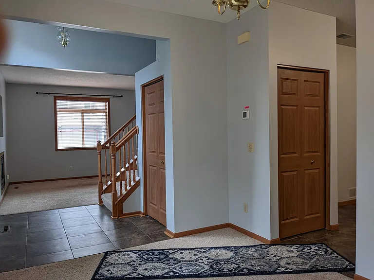Front entry, living room