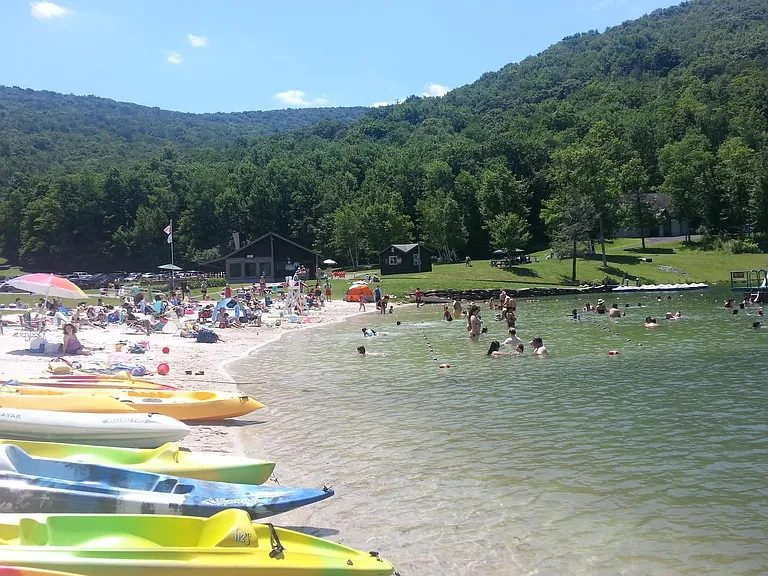 Belleayre Beach and Ski Area nearby with swimming, fishing and kayak rentals - summer fun.