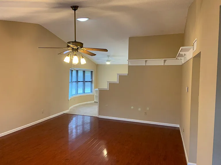 Living room overlooking breakfast area