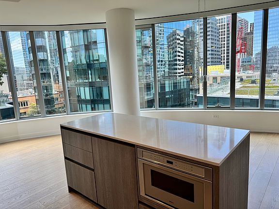 Chef's kitchen with top of the line appliances -- built in microwave in island