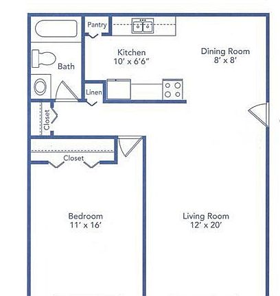 One Bedroom Floor Plan