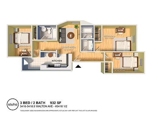 Floor plan Three Bedroom B