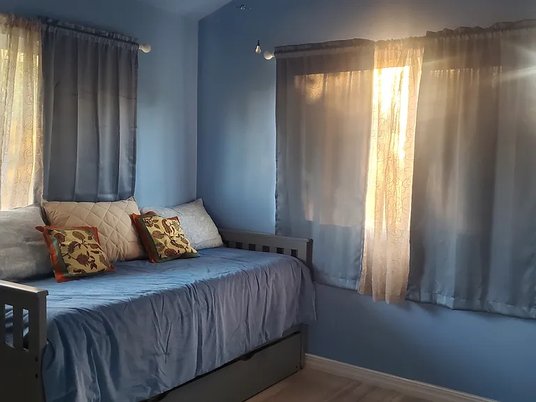 Trippe bunk bed. Privacy curtains.