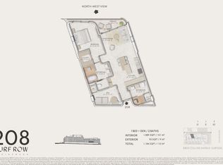 Residence 208 Plan, Surf Row Residences, Surfside, FL 33154
