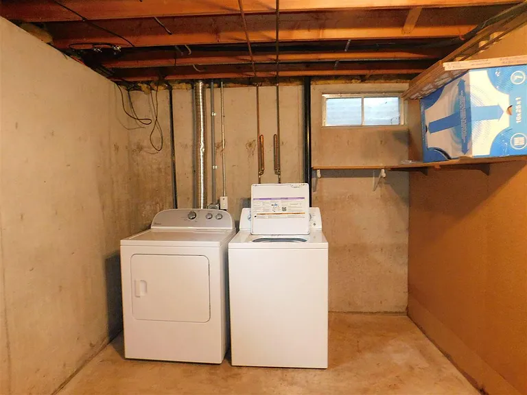 Washer and dryer located in the lower level