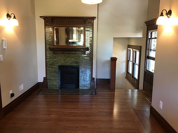 Original tiled fireplace with gas (faux coal) heater for ambience