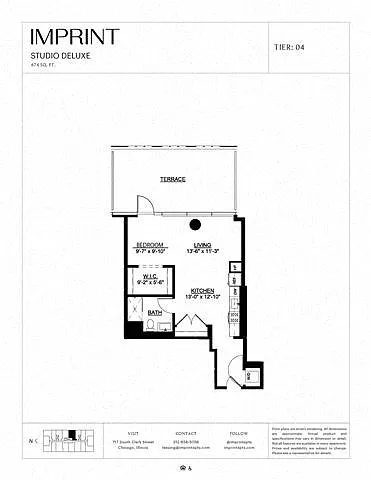Floor plan Studio Deluxe Terrace PB