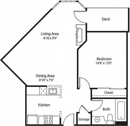 Floor plan 1E w/ Balcony Renovation 3