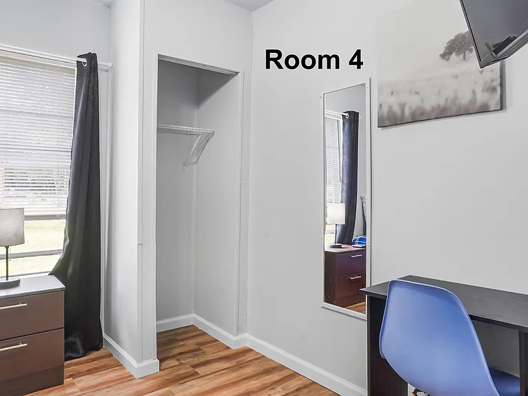 Closet space and a mirror!