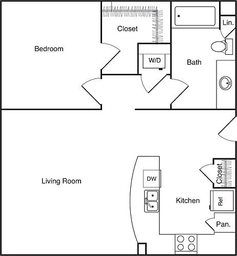 Floor plan One Bedroom - E