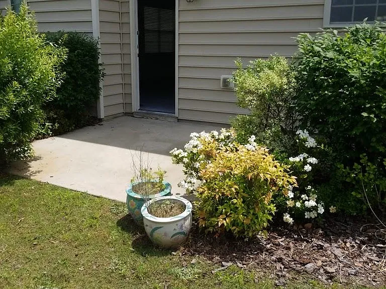Back door opens into patio